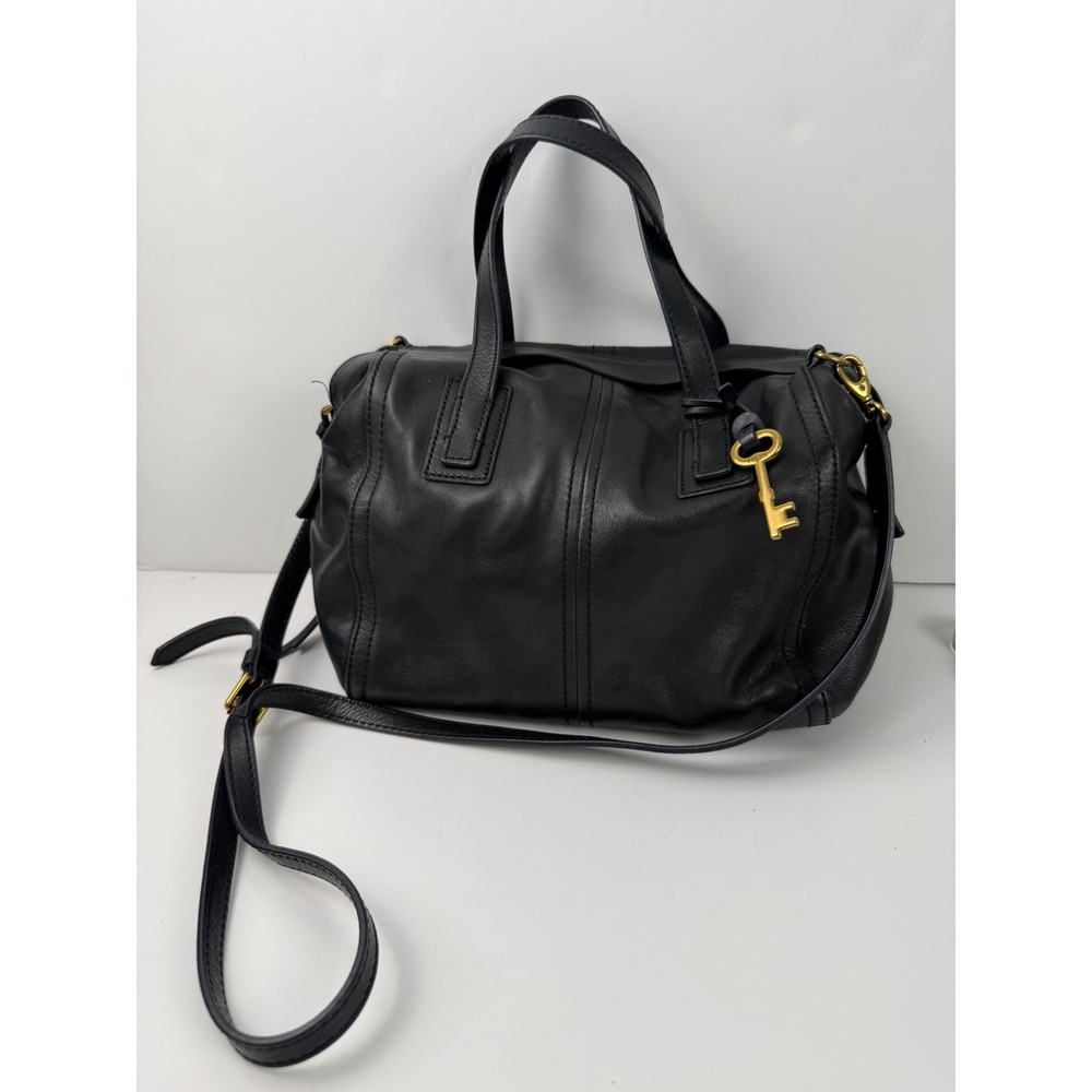 Fossil Sydney Satchel Black Leather Crossbody Bag ZB6647